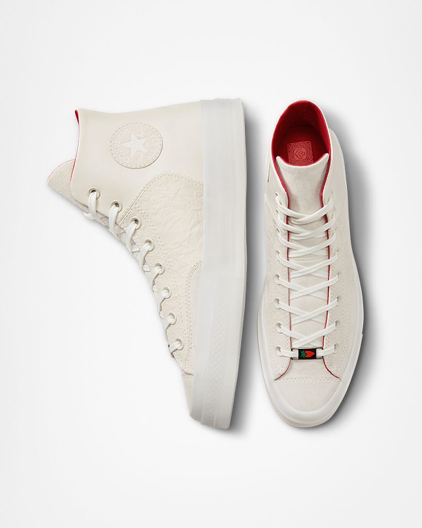 Tenis Converse Chuck 70 Marquis Year of the Rabbit Cano Alto Masculino Bege Vermelhas Branco | PT N08T9P1